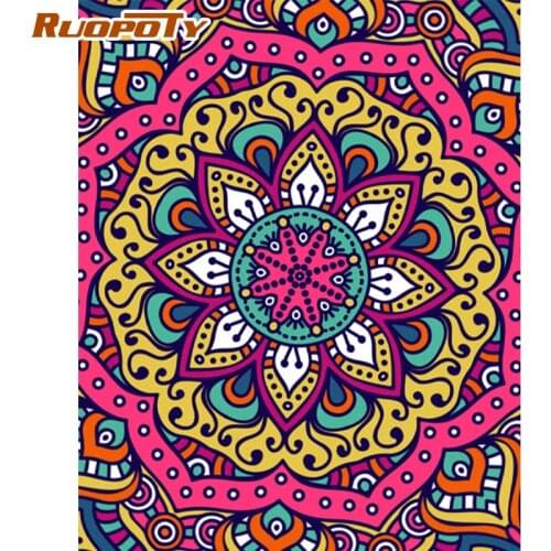 RUOPOTY Frame Diy Painting By Numbers For Adults Abstract Landscape Paints By Number 60x75cm Paint On Canvas Home Wall Art