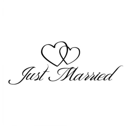 Just married Wedding car sticker decal for car window Heart design Waterproof CL250