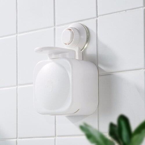 Suction Cup Soap Dispenser Wall Mounted ABS Waterproof Soap Box For Home