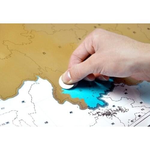 New Creative Deluxe Scratch World Map Portable World Travel Map Gift Free Shipping 153