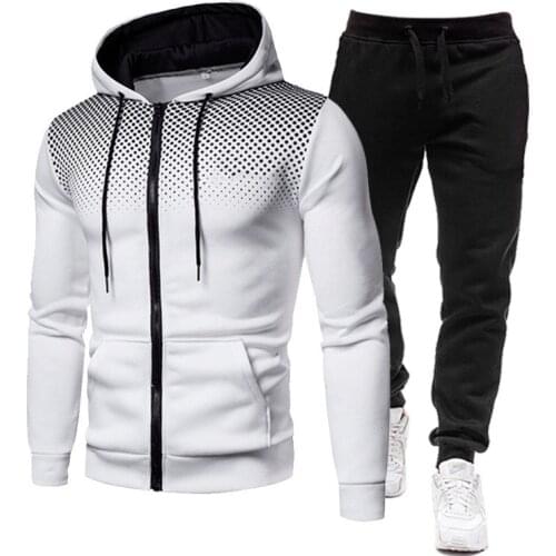 2021 New Brand Jogging Sportswear Zipper Hoodie 2-piece Pants Suit Mens Sportswear Sports Suit Clothing Mens Casual Suit