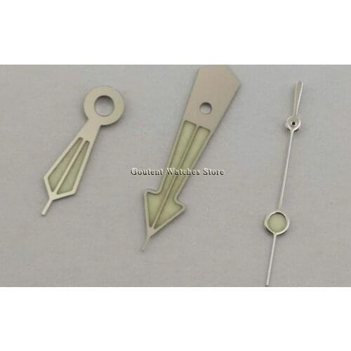 New Silver Watch Hands C3 Strong Green Luminous Hand Fit NH35 NH36 Movement Wristwatch Hands Needles