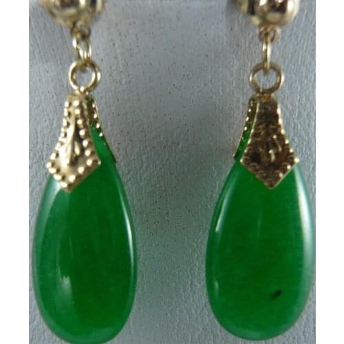 Wholesale noble new green jade earrings fashion jewelry