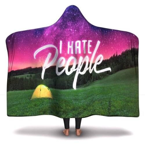 I hate people camping Blanket Hooded Blanket 3D full print Wearable Blanket Adults men women Blanket newest style