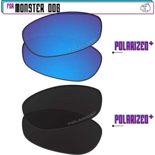 EZReplace Polarized Replacement Lenses for - Oakley Monster Dog Sunglasses - BlackPPlus-BluePPlus