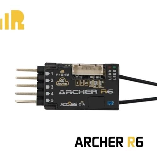 FrSky 2.4GHz Archer R6 ACCESS OTA Telemetry Redundancy Receiver with 6 PWM Servo Connectors for Fixed Wings
