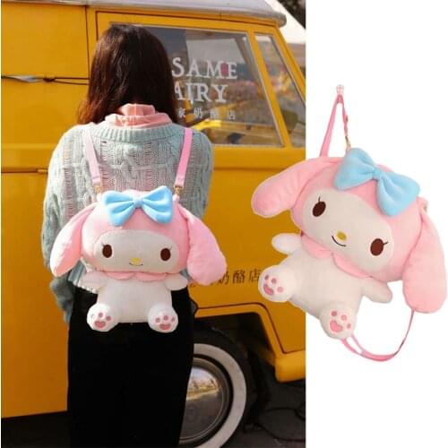 2021 New Cinnamoroll Kuromi My Melody Bags Cartoon Rucksacks Kawali Soft Plush Fashion Anime Beauty Fluffy Doll Girls Kids Toys