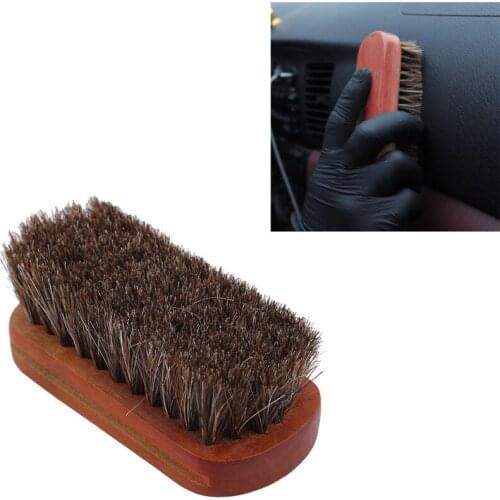 Car Wash Brush With Premium Horsehair Wooden Handle Detailing Tools Products For Auto Cleaning Washing Detail Interior Clean