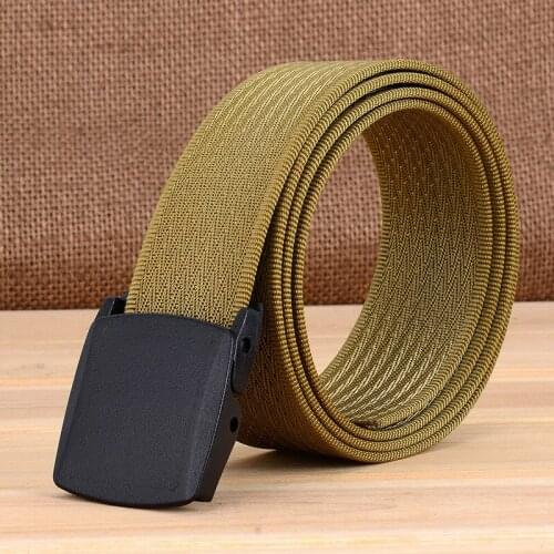 Thick nylon beltPassed security without metal belts outdoor smooth plastic buckle canvas lengthened denim belt