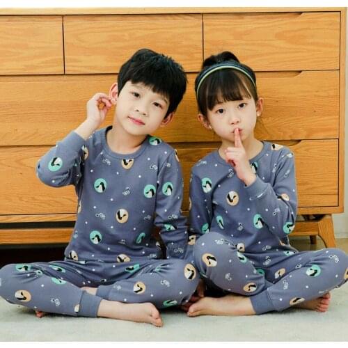 2021 Spring Unisex Boys Clothes Baby Girls Pajamas Long Sleeve Cartoon Kids Sleepwear Suit Home Soft Pyjamas Baby Clothing Sets