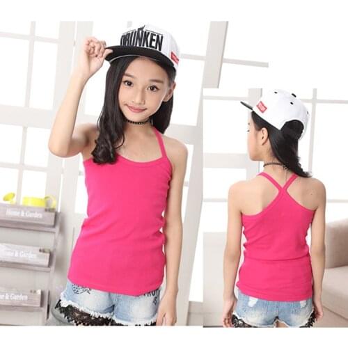N-WZ-003 Fashion Big Girls Summer Belt Vest Children Breathable T-Shirt Kids Sport Tee For Boys