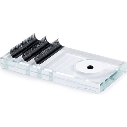 1pc Eyelash Glue Holder Transparent Rectangular Crystal stone for Individual Eyelash Extension Adhesive Glue Pallet Makeup tool