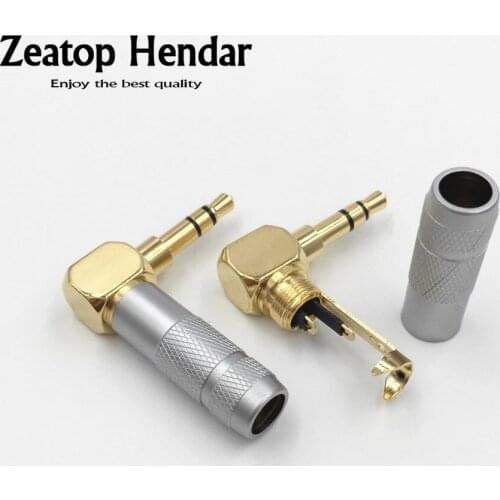 10Pcs Right Angle 3.5 Stereo Audio Jack 90 Degree 3.5mm 3 4 Pole Male Plug for 6mm Cable DIY Repair Headphone Earphone Connector