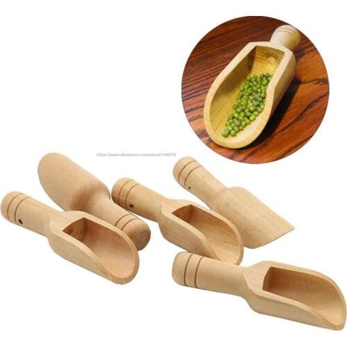 1000pcs Mini Wood Wooden Scoops Tea Coffee Spoons Bath Salt Powder Detergent Spoon Candy Laundry Eco Friendly