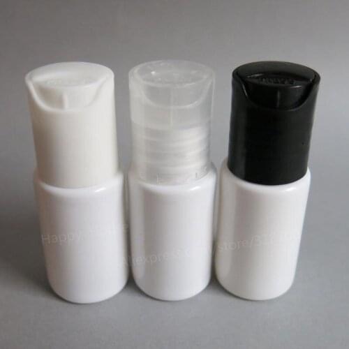100 x 10ml Refillable Portable PET White Plastic Press Cap Bottles 10cc Empty Lotion Cosmetic Container