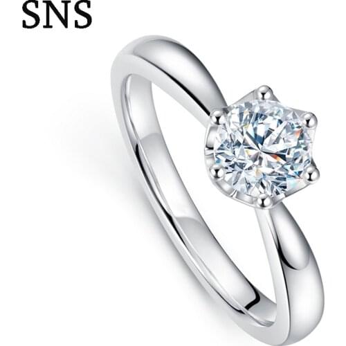 14k White Gold 0.3carat Natural Real Diamond Engagement Ring Luxury Love Style Solitaire with Accents for Women Ladys