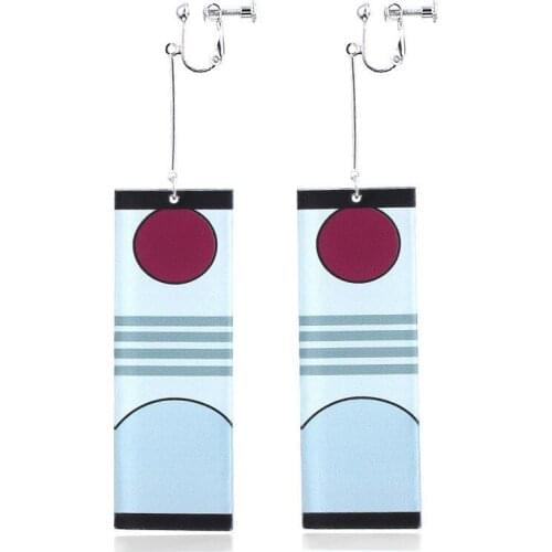 Anime Acrylic Drop Earrings Demon Slayer Kimetsu No Yaiba Blade of Ghost Earings for Women Men Cosplay Jewelry Accessories Gift