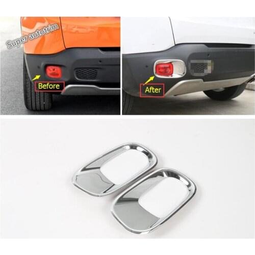 Lapetus Accessories Exterior Rear Fog Lights Foglights Lamps Cover Trim 2 Pcs ABS Fit For Jeep Renegade 2015 2016 2017 2018 2019