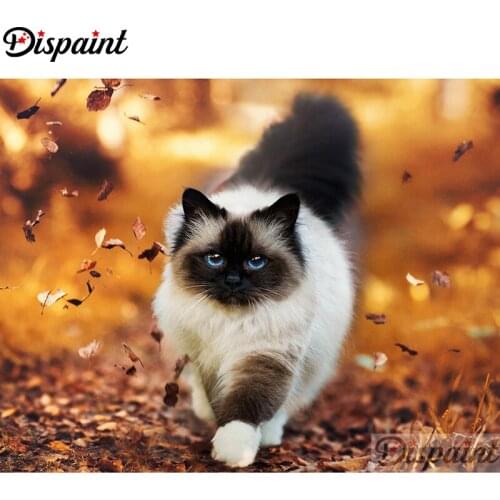 Dispaint Full Square/Round Drill 5D DIY Diamond Painting "Animal cat scenery" 3D Embroidery Cross Stitch Home Decor Gift A11993