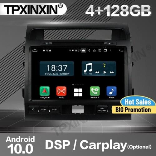 128G Carplay Car Radio 2 Din Stereo Receiver Android For Toyota Land Cruiser 2008-2010 2011 2012 GPS Navi Player Audio Head Unit