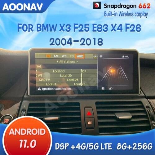 Snapdragon 662 256GB Car Radio GPS Navi For BMW X3 F25 E83 X4 F26 2004-2018 multimedia player DVD Head Unit Auto Android11