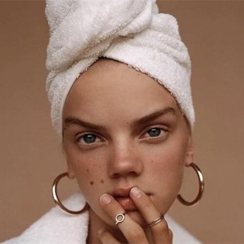 Gold Big Hoop Earrings Korean Geometry Metal Silver Earrings For Women Female Retro Round Ear Pin Fashion Jewelry Best Gift