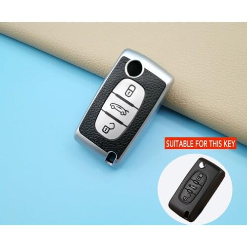 TPU Remote Key Case For Peugeot 207 307 308 407 607 807 For Citroen C2 C3 C4 C5 C6 Flip Foldable Car Key Shield 2/3 Buttons