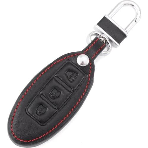 3 BUTTONS KEY COVER FOR NISSAN X-TRAIL ALTIMA MAXIMA MURANO QASHQAI PATHFINDER LEATHER REMOTE HOLDER FOB CASE SHELL ACCESSORIES