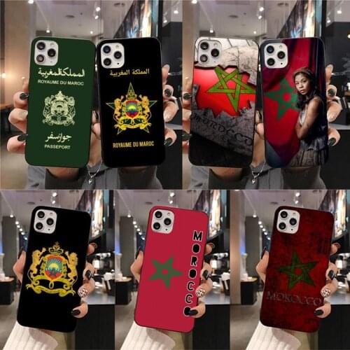 Morocco Flag Coat Of Arms Phone Case For iphone 12 11 Pro Max Mini XS Max 8 7 6 6S Plus X 5S SE 2020 XR cover