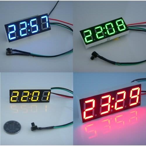 0.56 inch Digital Clock LED display Meter Watch TIME for 12V 24V Adjustable Car Motorcycle bicycle E-bike clock 24-hour
