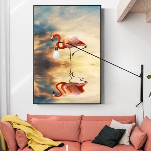 Nordic Style Decor Flamingo Wall Art Canvas Posters And Prints For Living Room Girl Room Pink Art Decoracion Infantil Home Decor