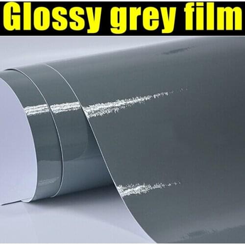 Car styling High Glossy Gray Vinyl Film Super Shiny Glossy Vinyl Film Car Wrappings sticker decals
