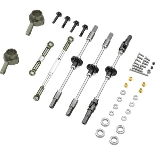 6WD Metal Steel Gear Front Middle & Rear Axle Bridge Steering Cup Kit for WPL B16 B36 6X6 1/16 RC Car Upgrade Parts