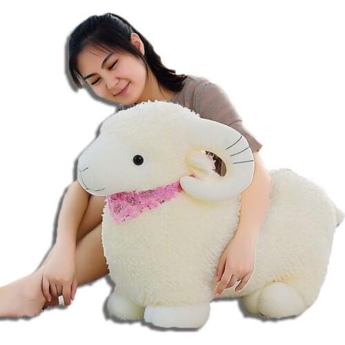 Cute goat plush toy giant animal sheep doll kawaii alpaca dolls accompanying toys pillow for girl gift decoration DY50665