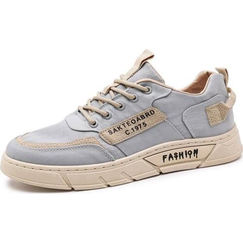 2021 Early Autumn New Korean Style Mens Vulcanize Shoes Breathable Lace-up Shallow Causal Flat Canvas Shoes Comfortable