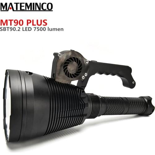 MATEMINCO MT90 Plus Super Powerful Flashlight Kit SBT90.2 LED max 7500 lumen long beam distance 3162 Meters 3.4kg Search Torch