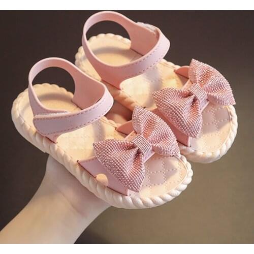 Butterfly-knot Non-slip Soft Kid Toddler Baby Shoes Open Toe Beach Sandals Summer Korean Little Childrens Girls Princess