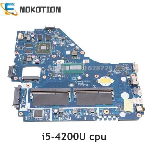 NOKOTION NBMFP11005 NB.MFP11.005 V5WE2 LA-9531P for Acer aspire E1-572G Laptop Motherboard I5-4200U CPU DDR3L 2GB GPU