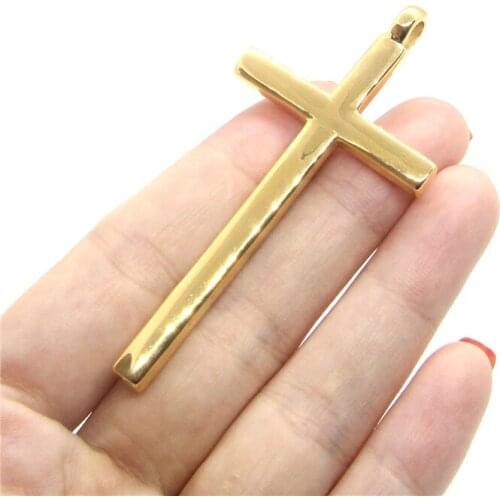 Newest Loyal Cross Pendant 316L Stainless Steel Fashion Cool Man Golden Cross Pendant Necklace