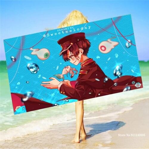 Cartoon Beach Towel Toilet-Bound Hanako-kun Printing Microfiber Bath Towel Anime Kids Teen Shower Towels Blanket Toalla Custom