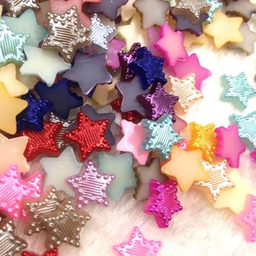 50pcs 13mm Mix Color Star Shape Imitation Half Pearl Flatback Beads for Scrapbook DIY Decoration