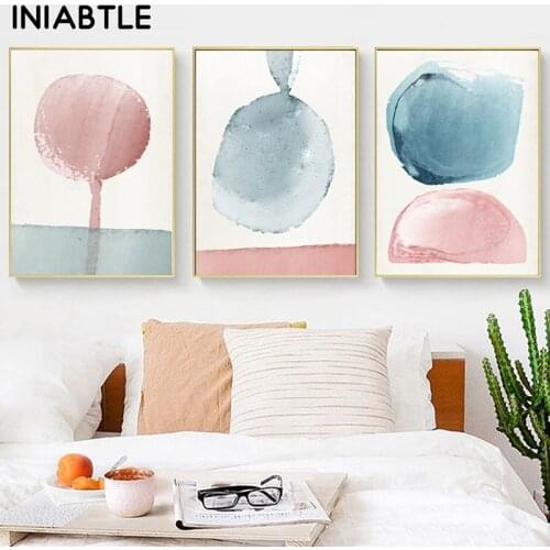 Pink Color Lump Abstract Painting Pastel Canvas Posters And Prints Minimalist Wall Art Modern Picture For Living Room Home Decor