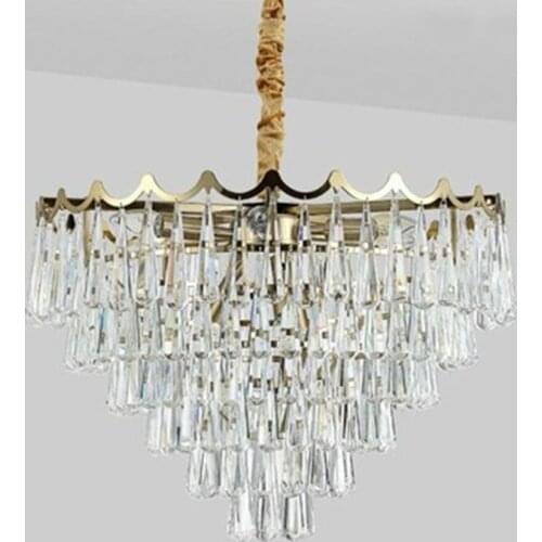 Luxury Chandelier Lighting Gold Hanging Crystal Light Fixture Living Dining Room LED Cristal Lustre Home Decoation Lamp