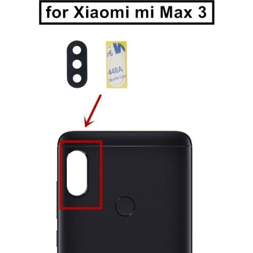 2pcs for Xiaomi mi Max 3 Camera Glass Lens Back Rear Camera Glass Lens Replacement Repair Spare Parts with Glue