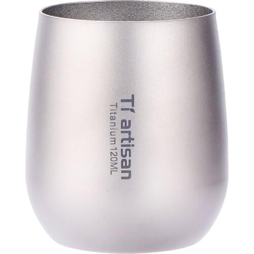 Tiartisan New Arrival 120ml Titanium double wall Camping mug beer coffee tea water juice cup for outdoor traveling Ta8731