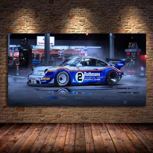 Manipulated Sport Race Cars Vehicle Fabric Posters Living Room Home Decor Wall Decorative Canvas Paintings Art Prints framed