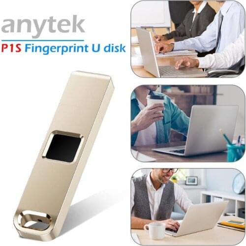 Anytek P1S 32GB Fingerprint Encrypted USB Flash Drive Metal USB 2.0 Pendrive Security Business U Disk for PC Computer