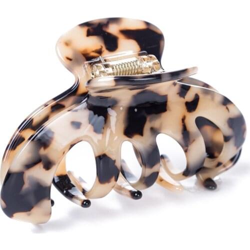 3.6" Celluloid Large Size Luxury Handmade French Design Elegant Fashion Hair Claw Tortoise Shell Accessories Women Hair Clip