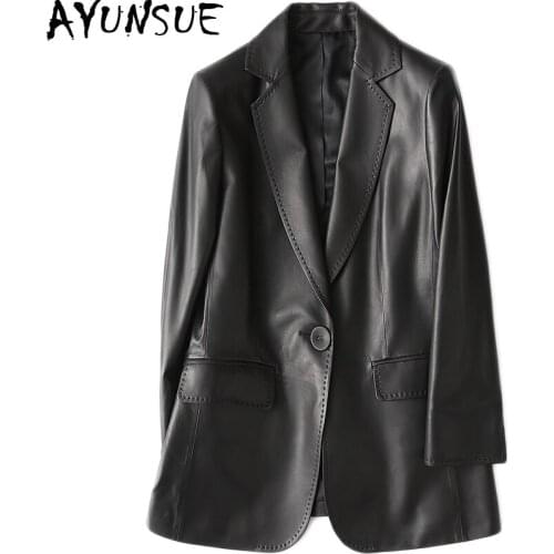 AYUNSUE Casual Genuine Leather Jacket Women 2020 Spring New Real Sheepskin Coat Female Slim Ladies Jackets Outerwear 18-YY1089A