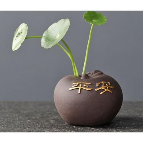 1 PCS Purple Clay Fingertip Tea pet Ornament Mini Vase hydroponic plant Tea table Accessories Boutique Handmade Crafts Pots
